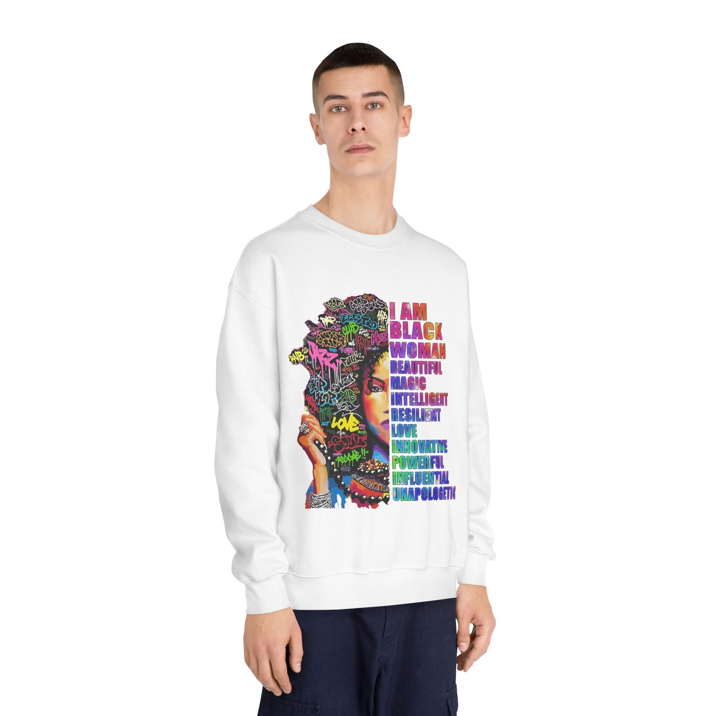 Black Woman Affirmation Sweatshirt — "I Am Black Woman" Empowerment Crewneck