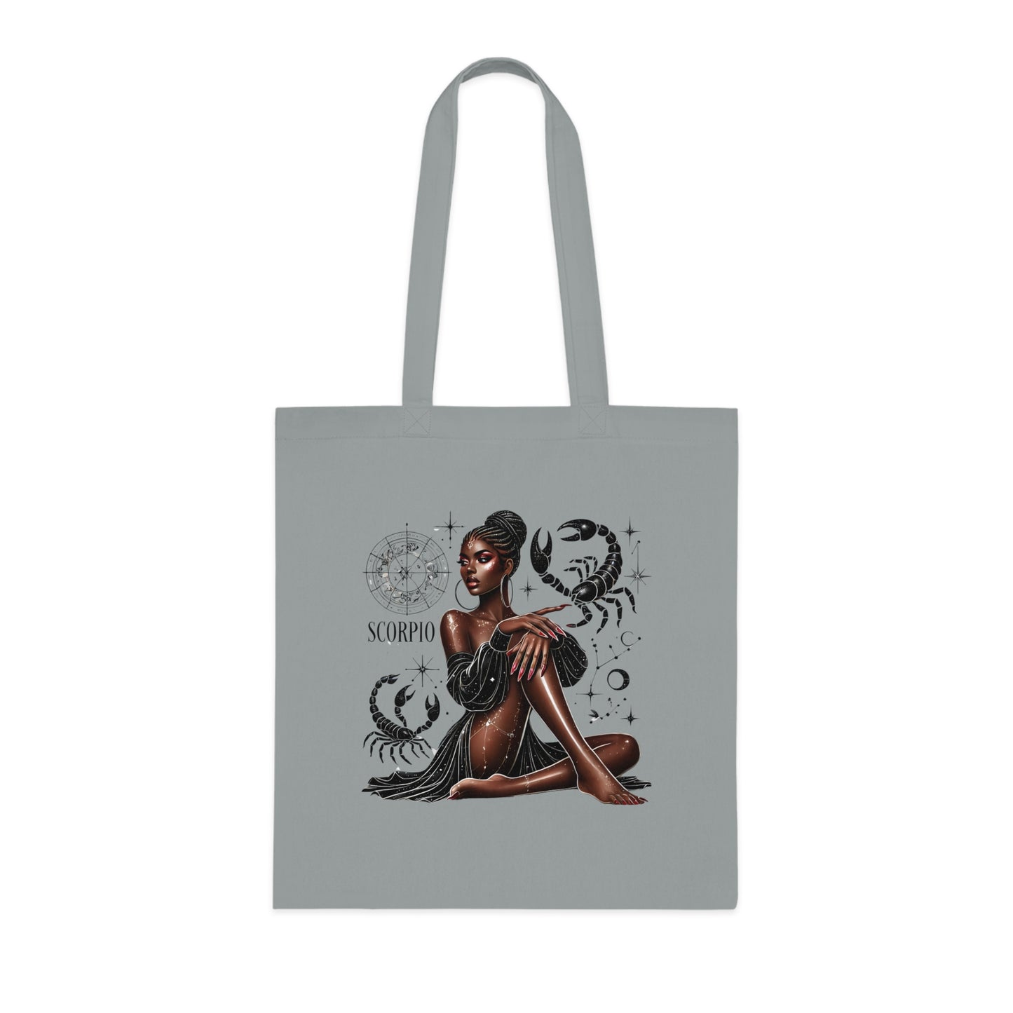 Scorpio Zodiac Tote Bag – Black Woman Astrology Cotton Shopper ("Scorpio")