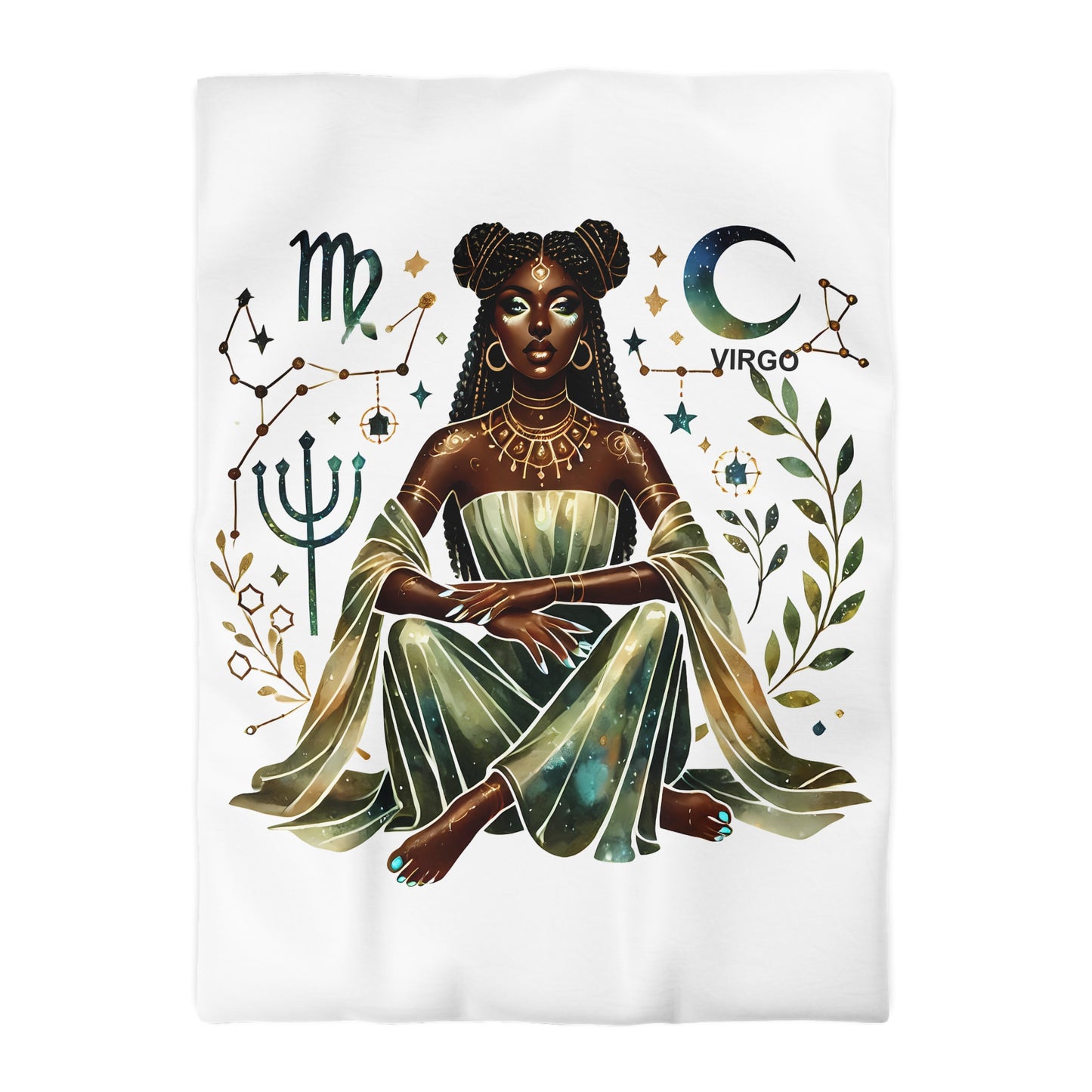 Virgo Goddess Duvet Cover — Zodiac Astrology Microfiber Bedding
