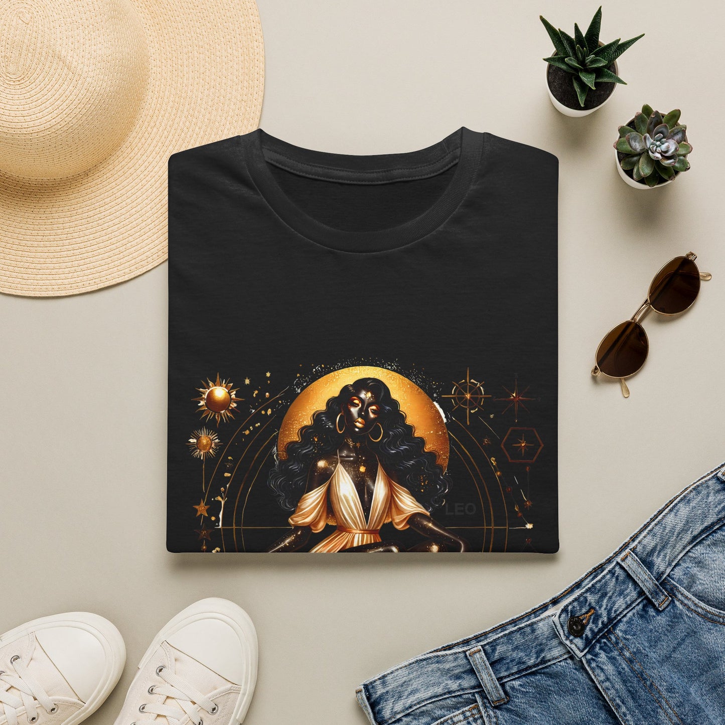 Leo Zodiac T-Shirt — Astrological Sun Sign Tee with 'LEO' Design