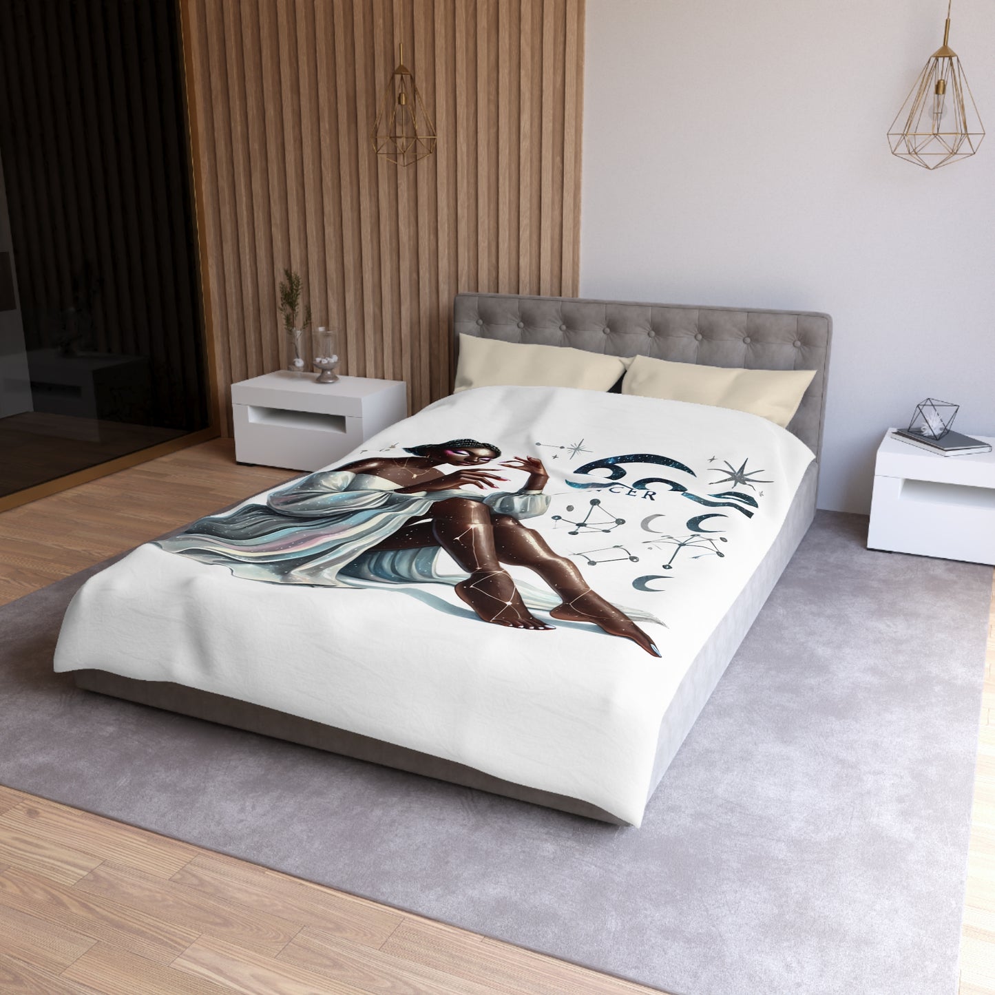 Cancer Zodiac Duvet Cover — Elegant Astrological Bedding with 'Cancer' Artwork