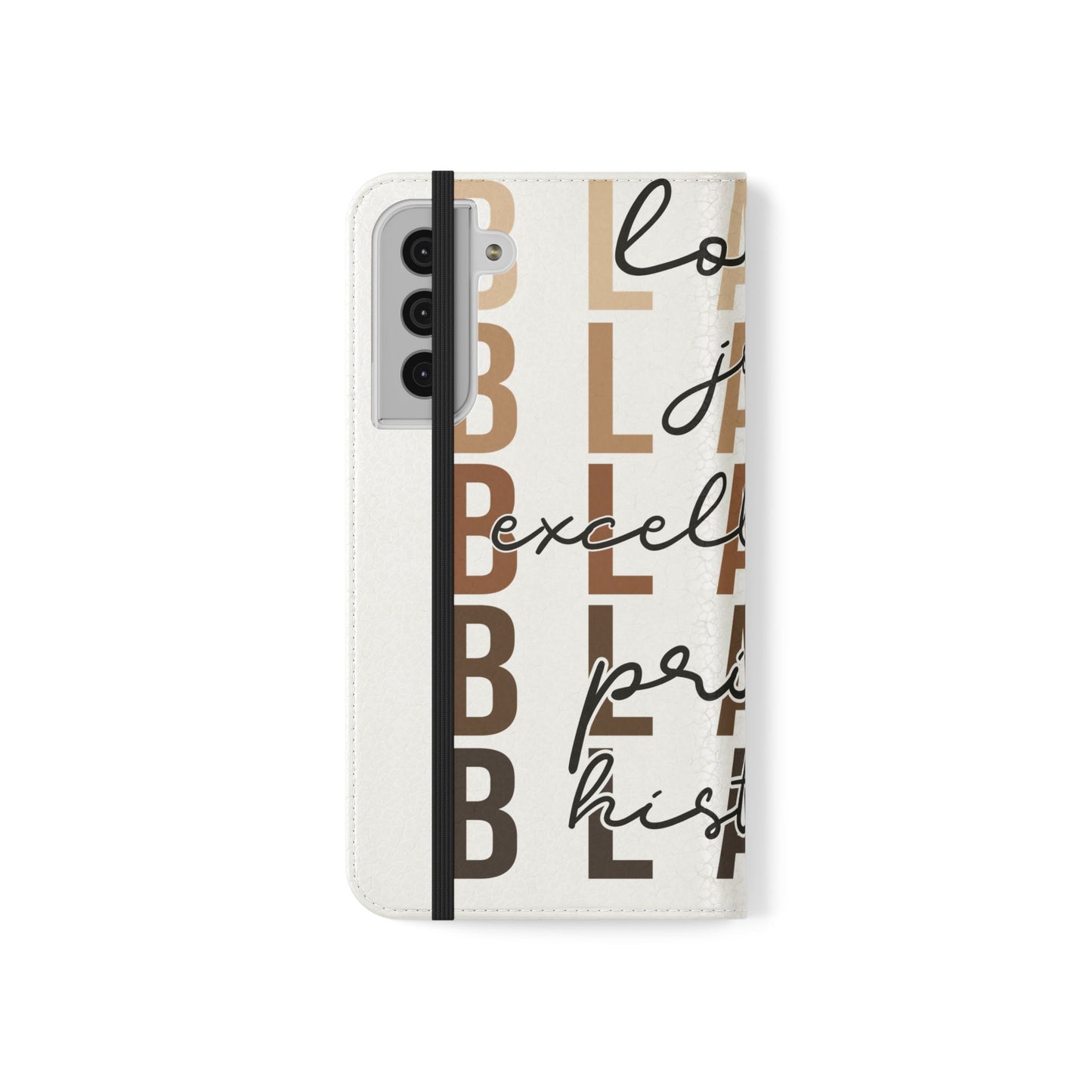 Flip Phone Case — "Black" Typography with Love, Joy, Pride & History