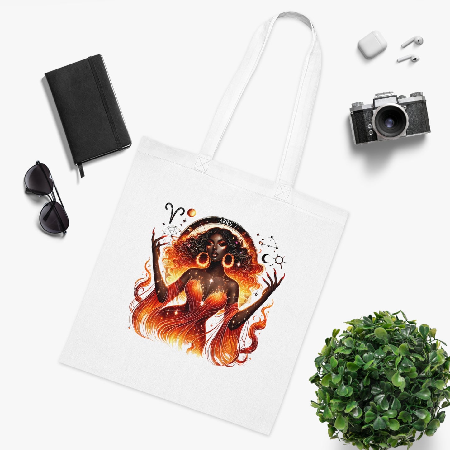 Tote Bag — Fiery Virgo Goddess Zodiac Illustration
