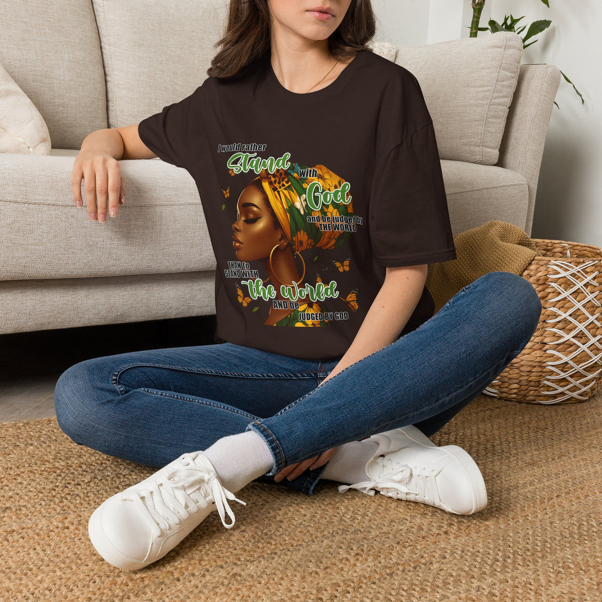 Faithful Woman T-Shirt - "I Would Rather Stand With God" Inspirational Christian Tee