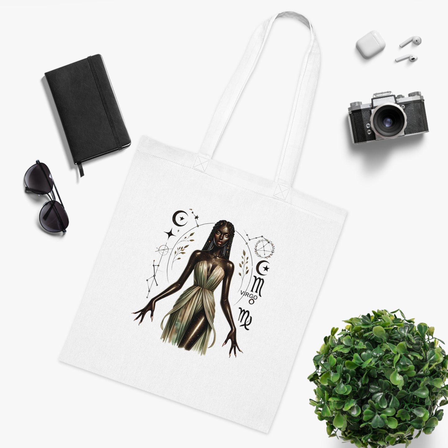 Virgo Goddess Cotton Tote — Astrological Zodiac Tote Bag