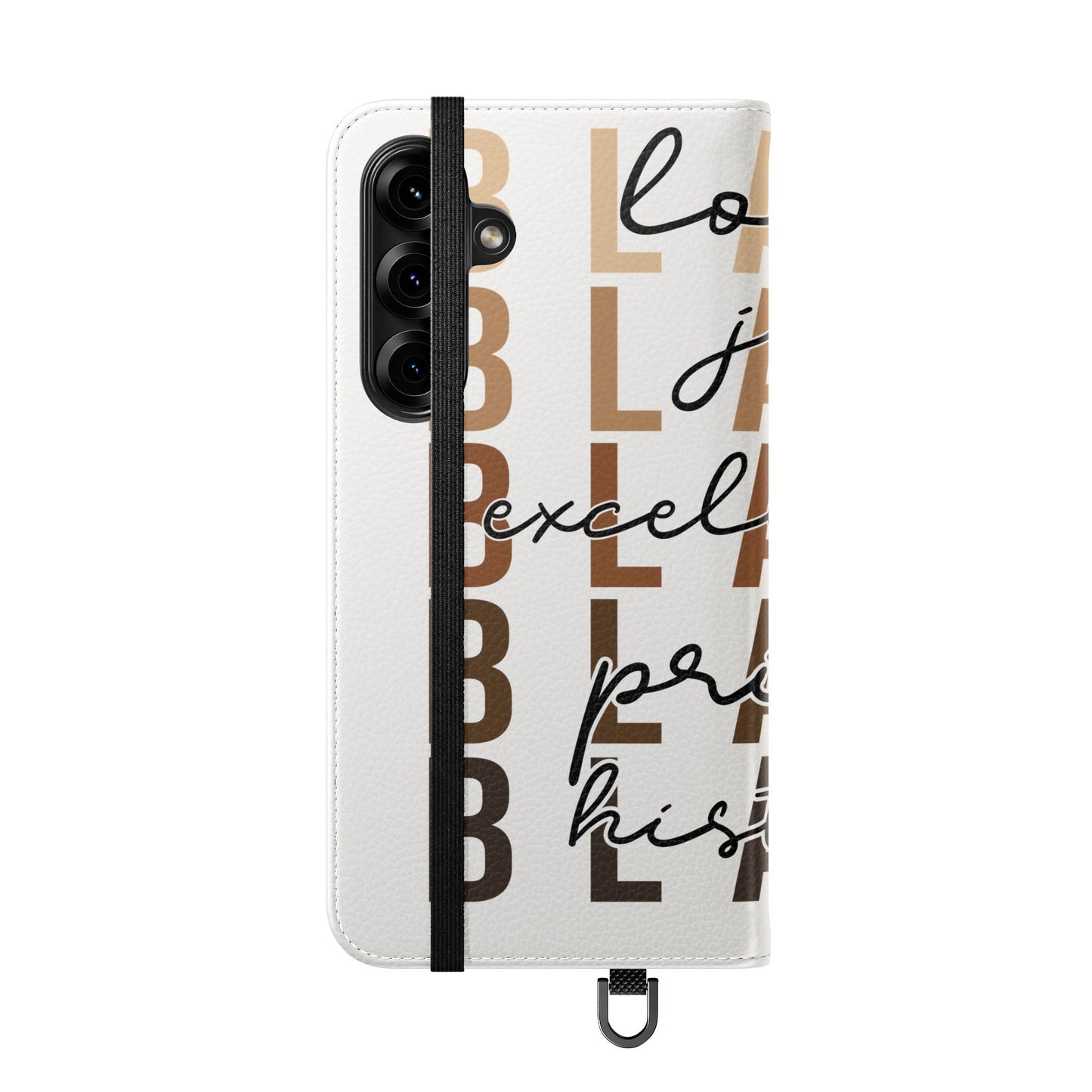 Flip Phone Case — "Black" Typography with Love, Joy, Pride & History