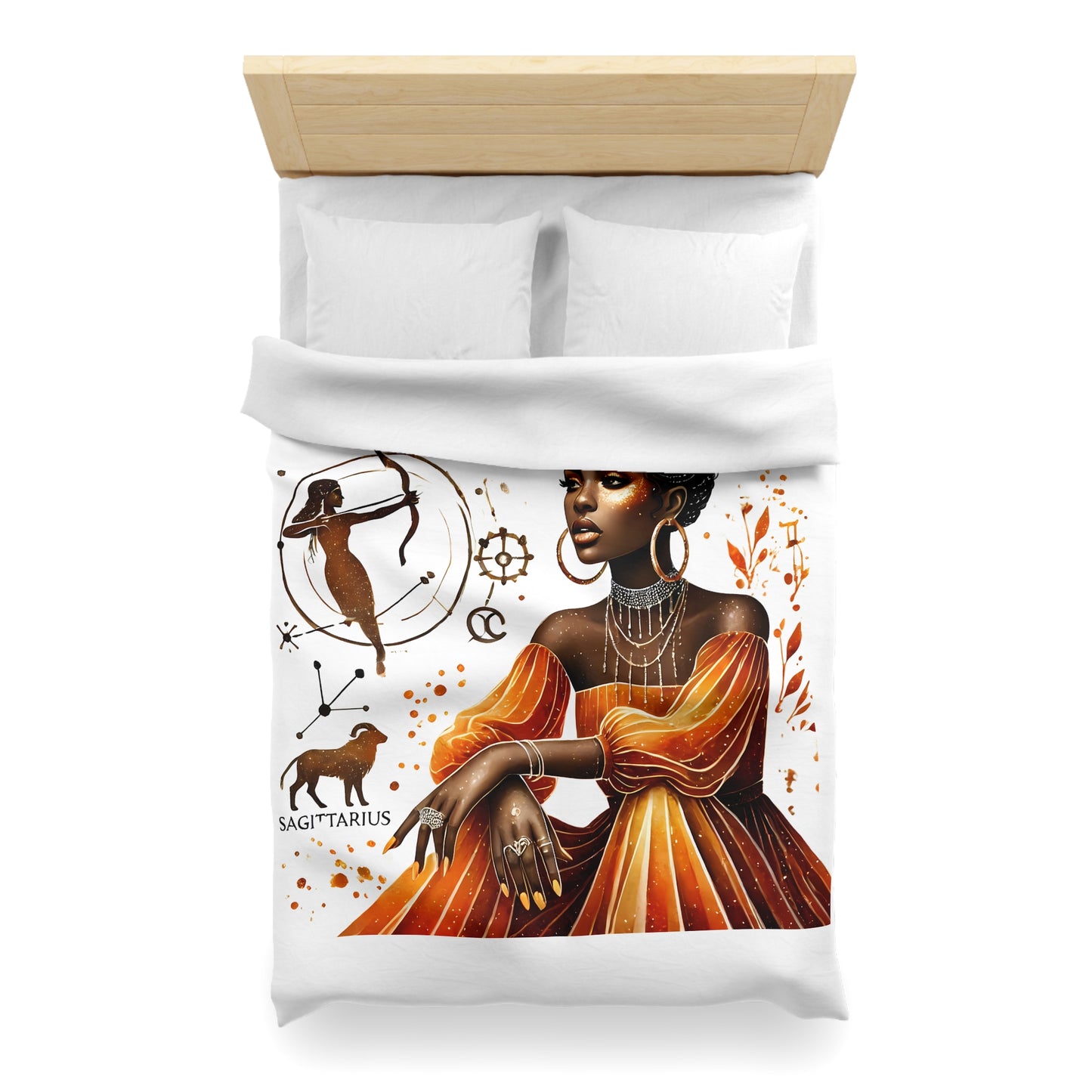 Sagittarius Zodiac Duvet Cover — African Goddess Astrology Bedding