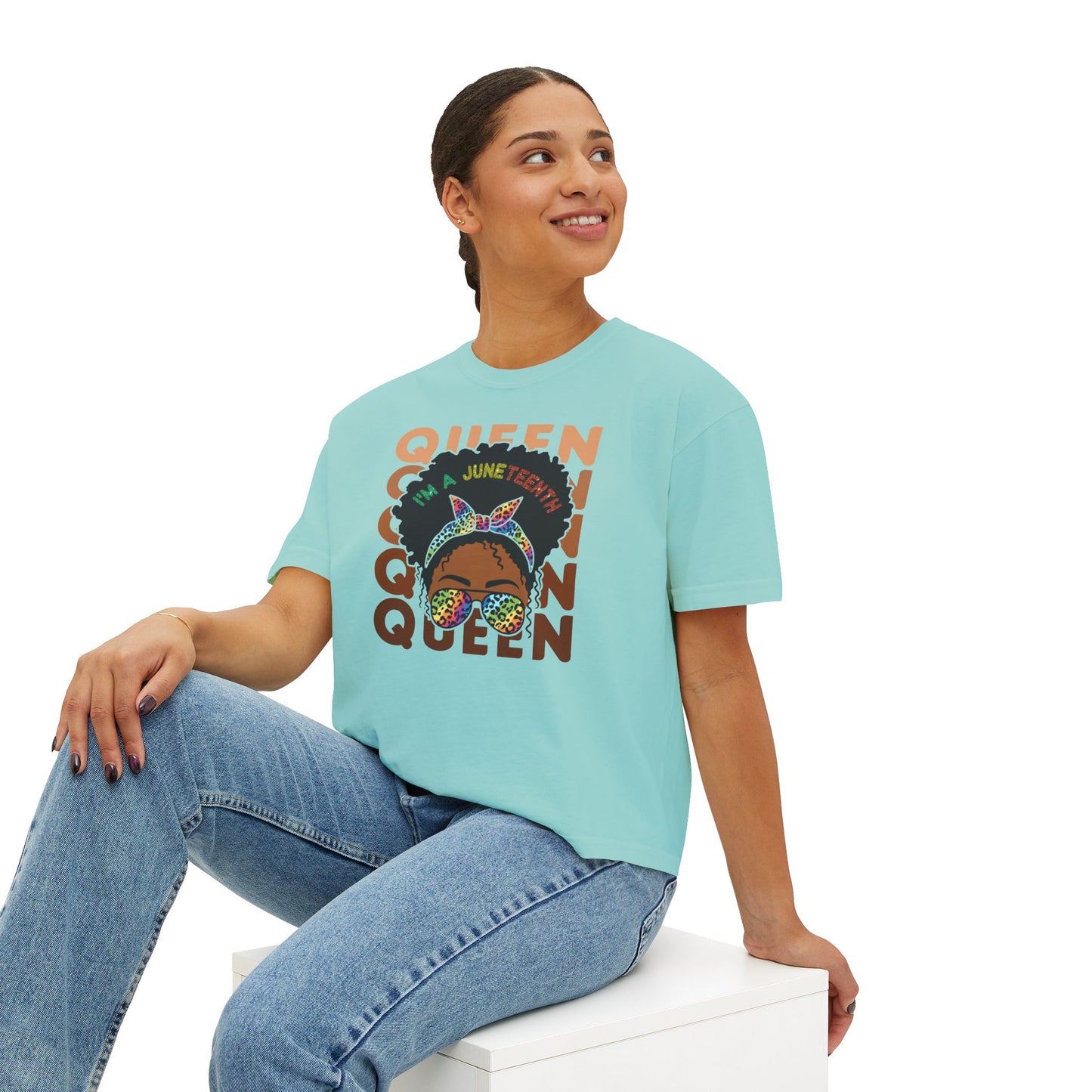 Juneteenth Women's Boxy Tee - I'm a Juneteenth Queen