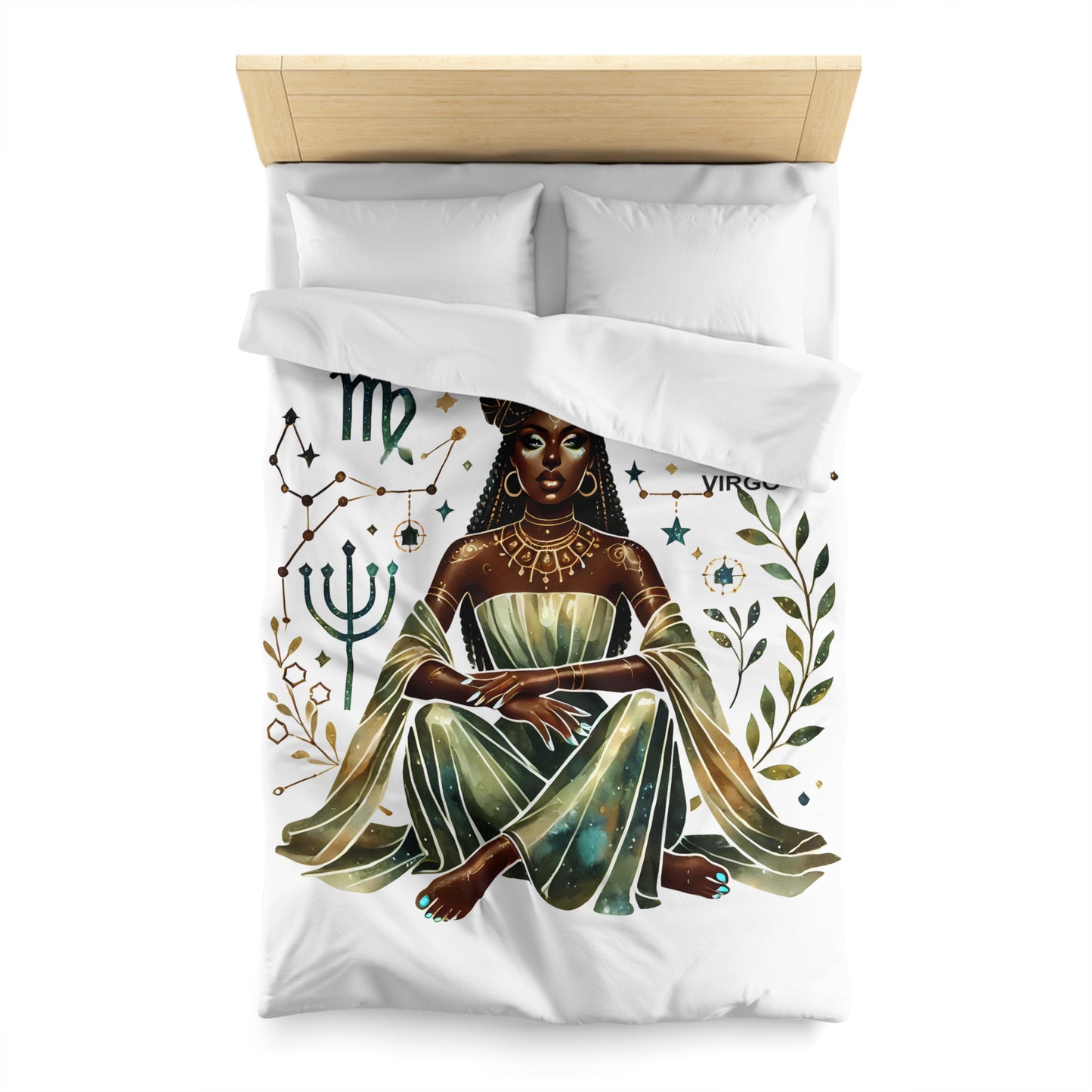 Virgo Goddess Duvet Cover — Zodiac Astrology Microfiber Bedding