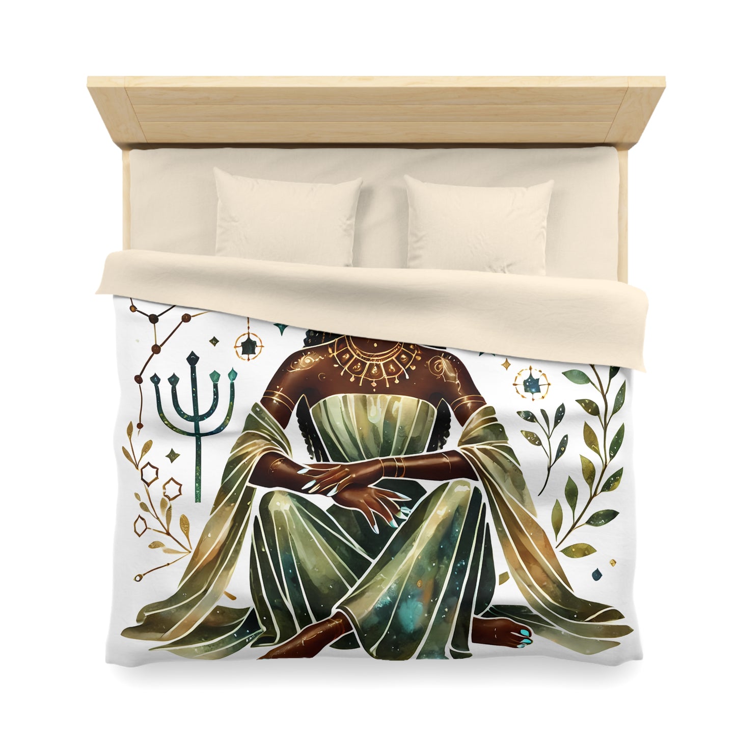 Virgo Goddess Duvet Cover — Zodiac Astrology Microfiber Bedding