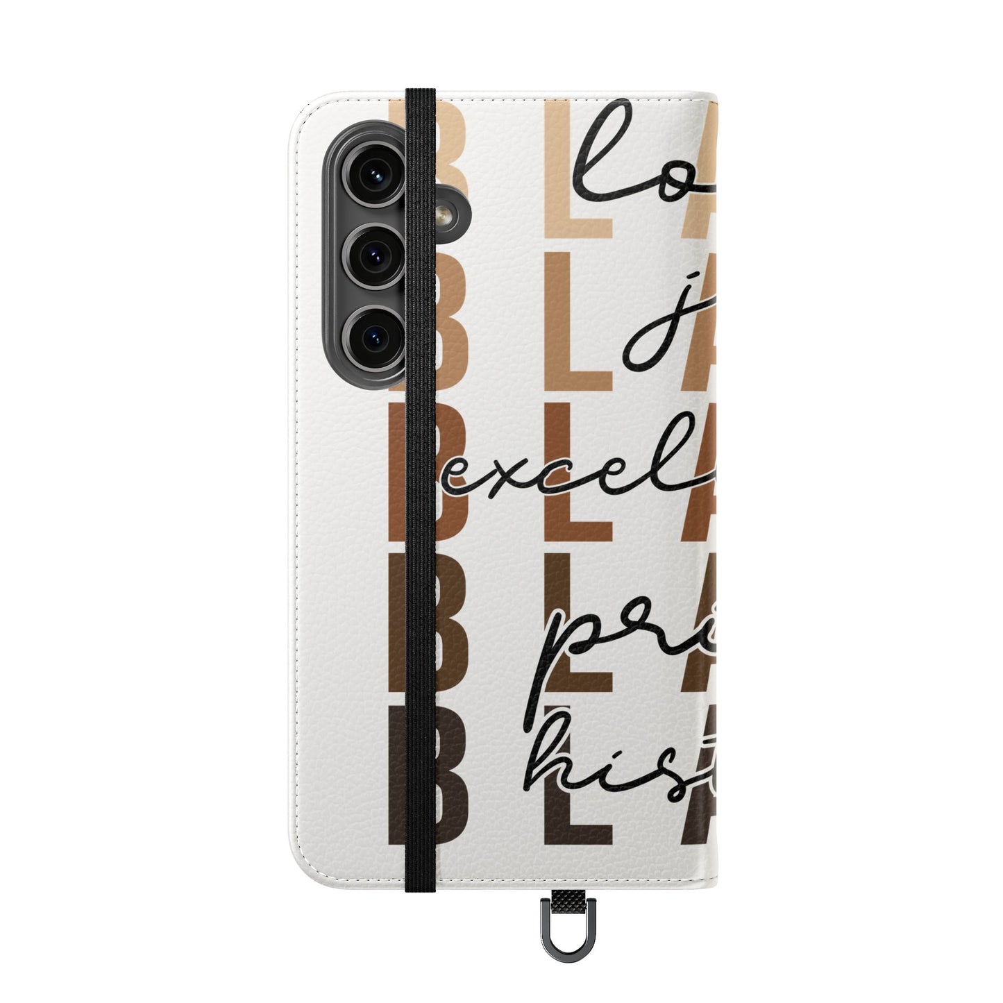 Flip Phone Case — "Black" Typography with Love, Joy, Pride & History