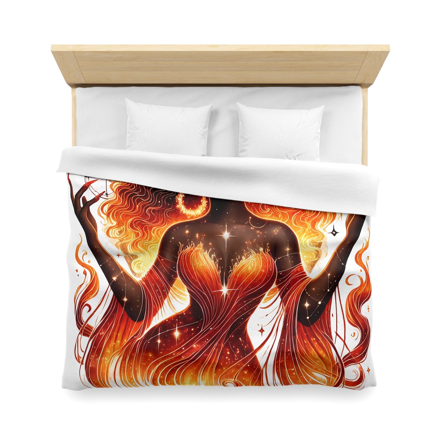 Aries Fire Goddess Duvet Cover — Zodiac Astrology Bedding