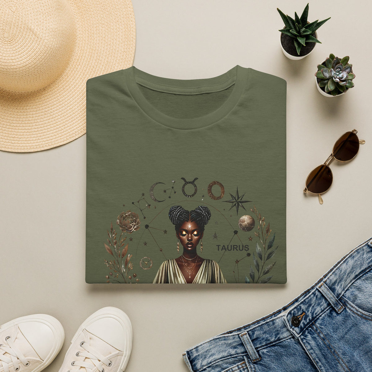 Taurus Astrology T-Shirt — Afrocentric Celestial Zodiac Tee