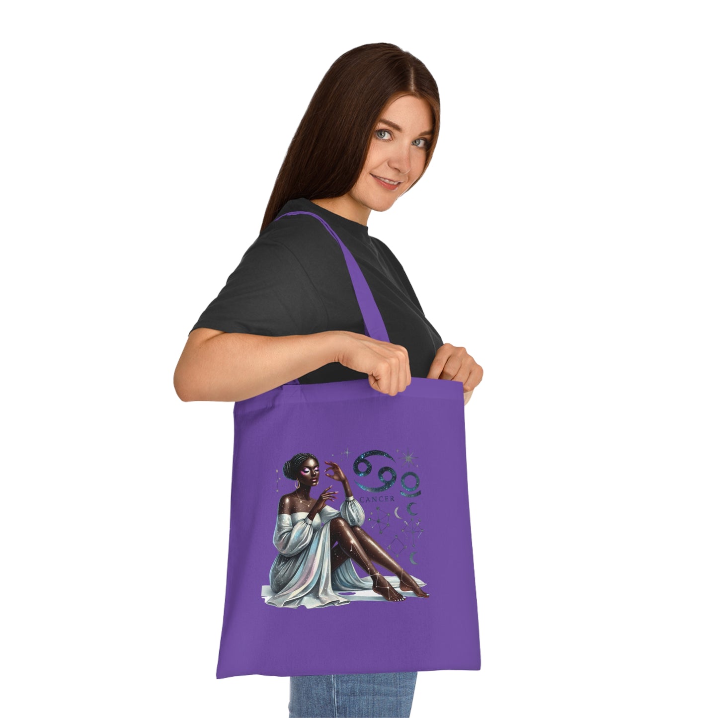 Cancer Zodiac Tote Bag — Elegant Zodiac Sign Artwork Cotton Tote