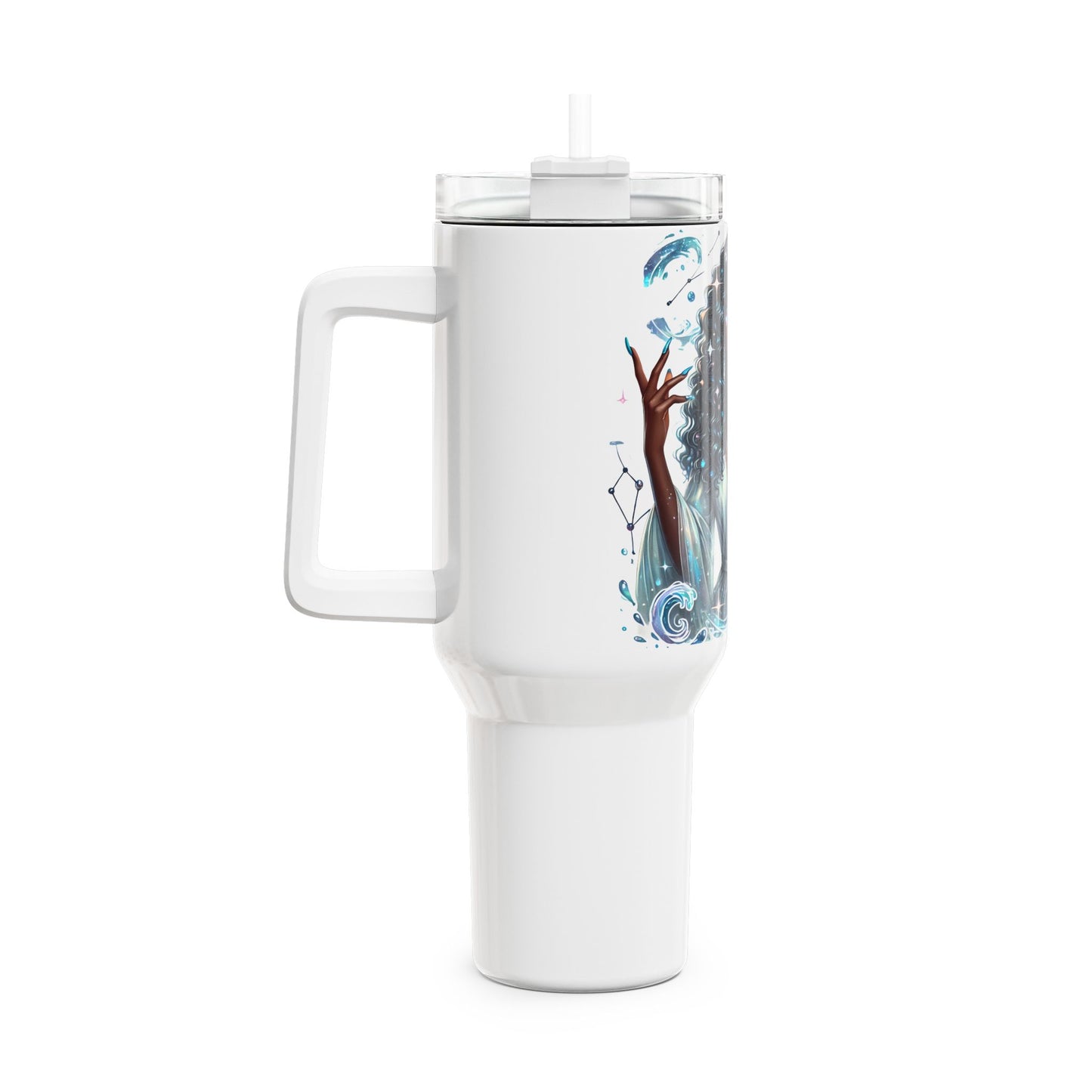 40oz Zodiac Water Goddess Tumbler — Aquarius Astral Travel Insulated Cup
