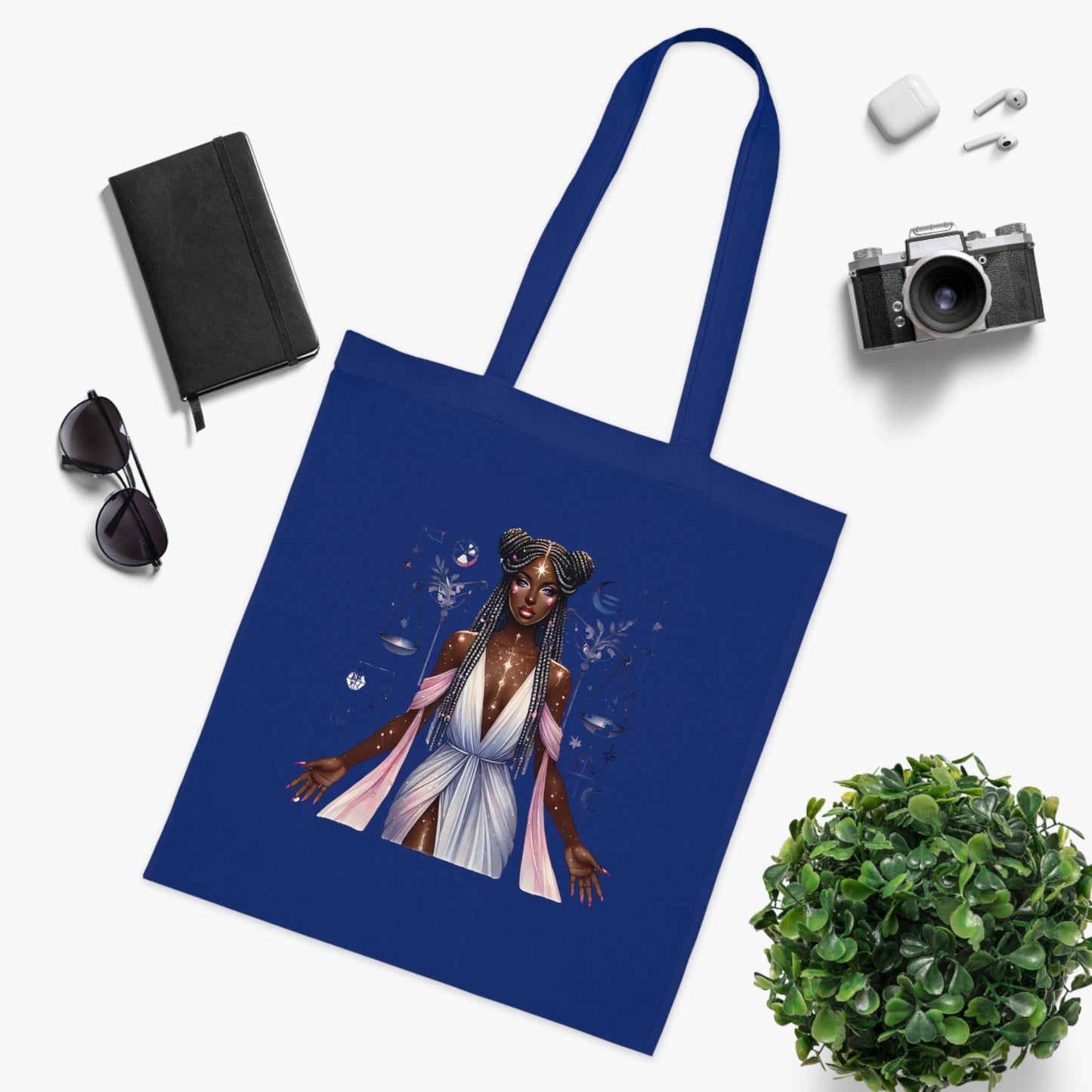 Libra Goddess Cotton Tote — Zodiac Libra Astrology Tote Bag