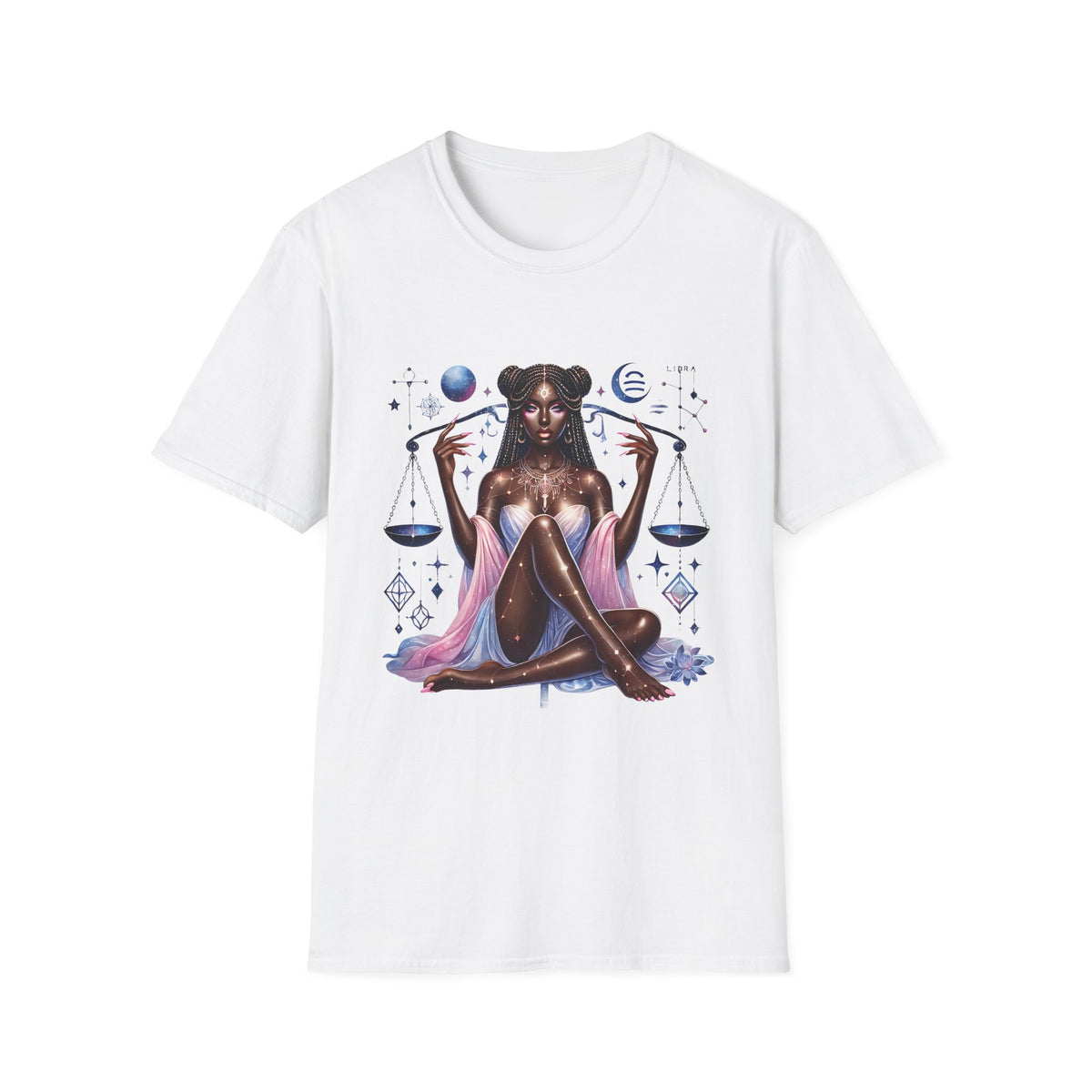 Libra Goddess T-Shirt — Celestial Scales Zodiac Art Tee