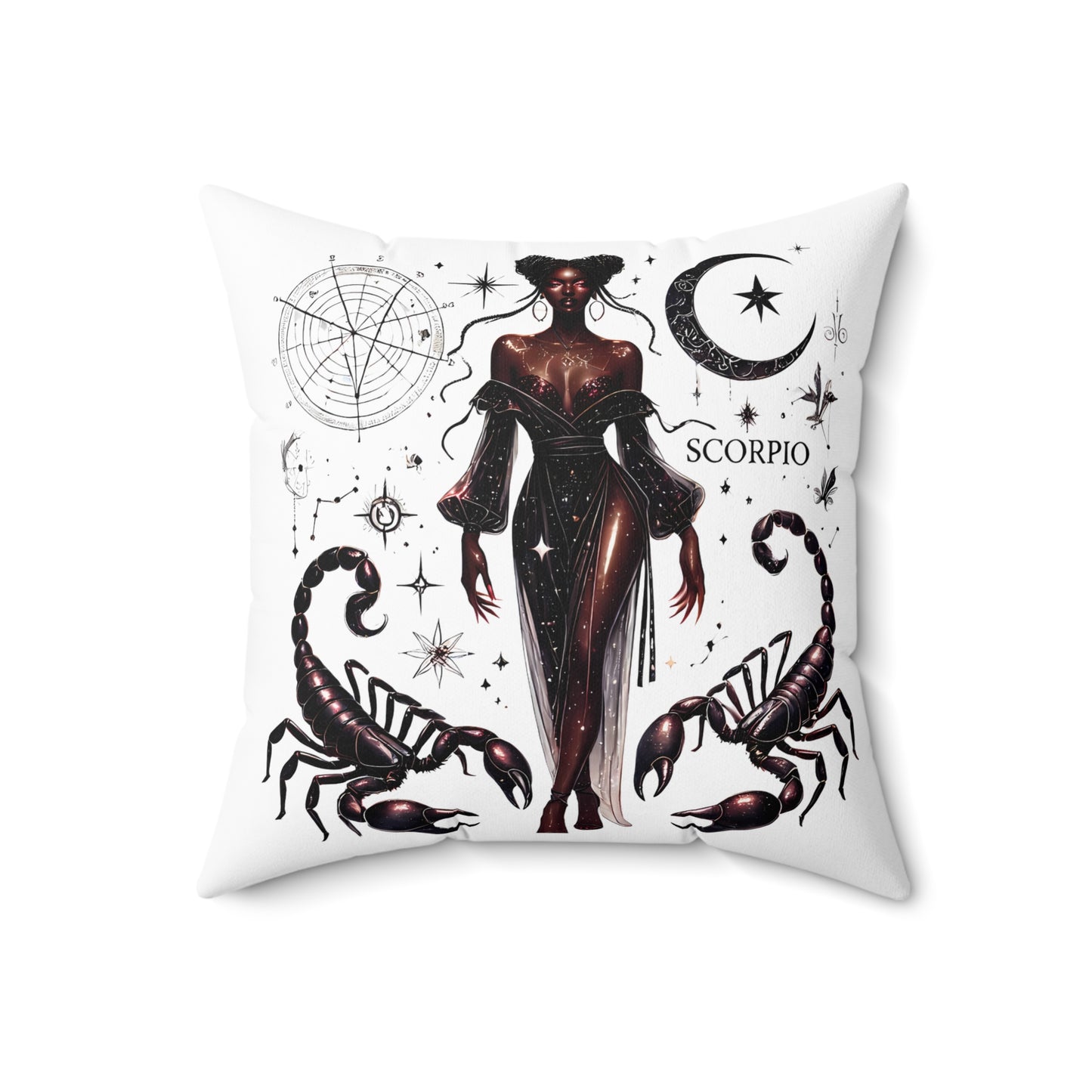 Scorpio Zodiac Pillow — Mystic Scorpion Astrology Decorative Throw Cushion