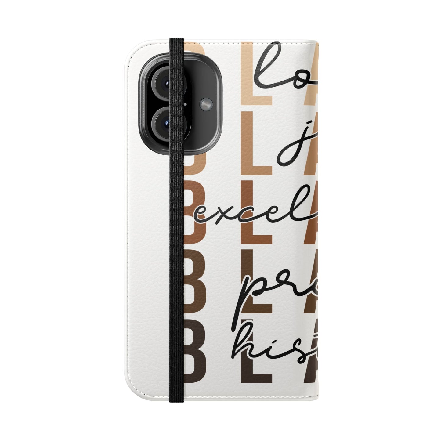 Flip Phone Case — "Black" Typography with Love, Joy, Pride & History