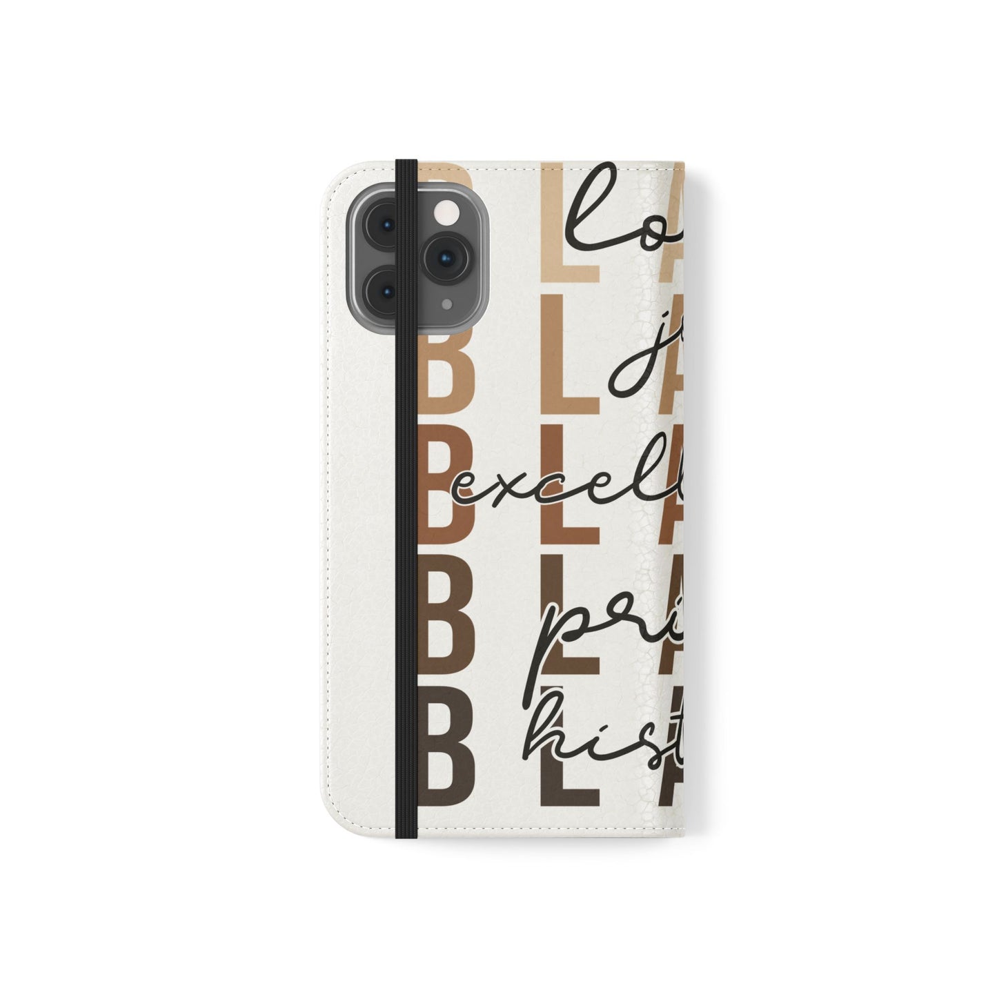 Flip Phone Case — "Black" Typography with Love, Joy, Pride & History