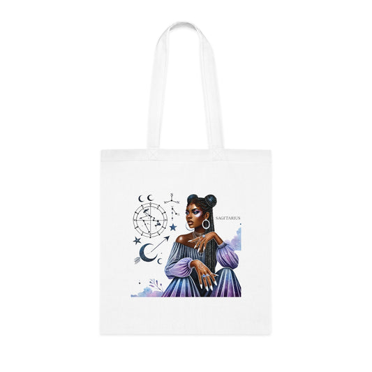 Astrology Muse Cotton Tote — Nightfall Zodiac Portrait Tote Bag