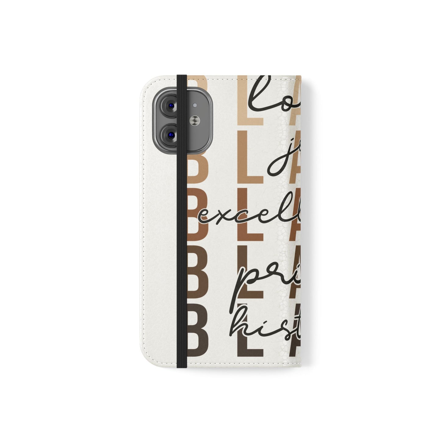 Flip Phone Case — "Black" Typography with Love, Joy, Pride & History