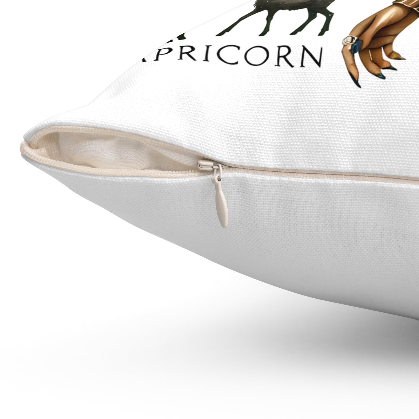 Capricorn Zodiac Decorative Pillow — Capricorn Astrology Throw Pillow with Mountains & Celestial Design