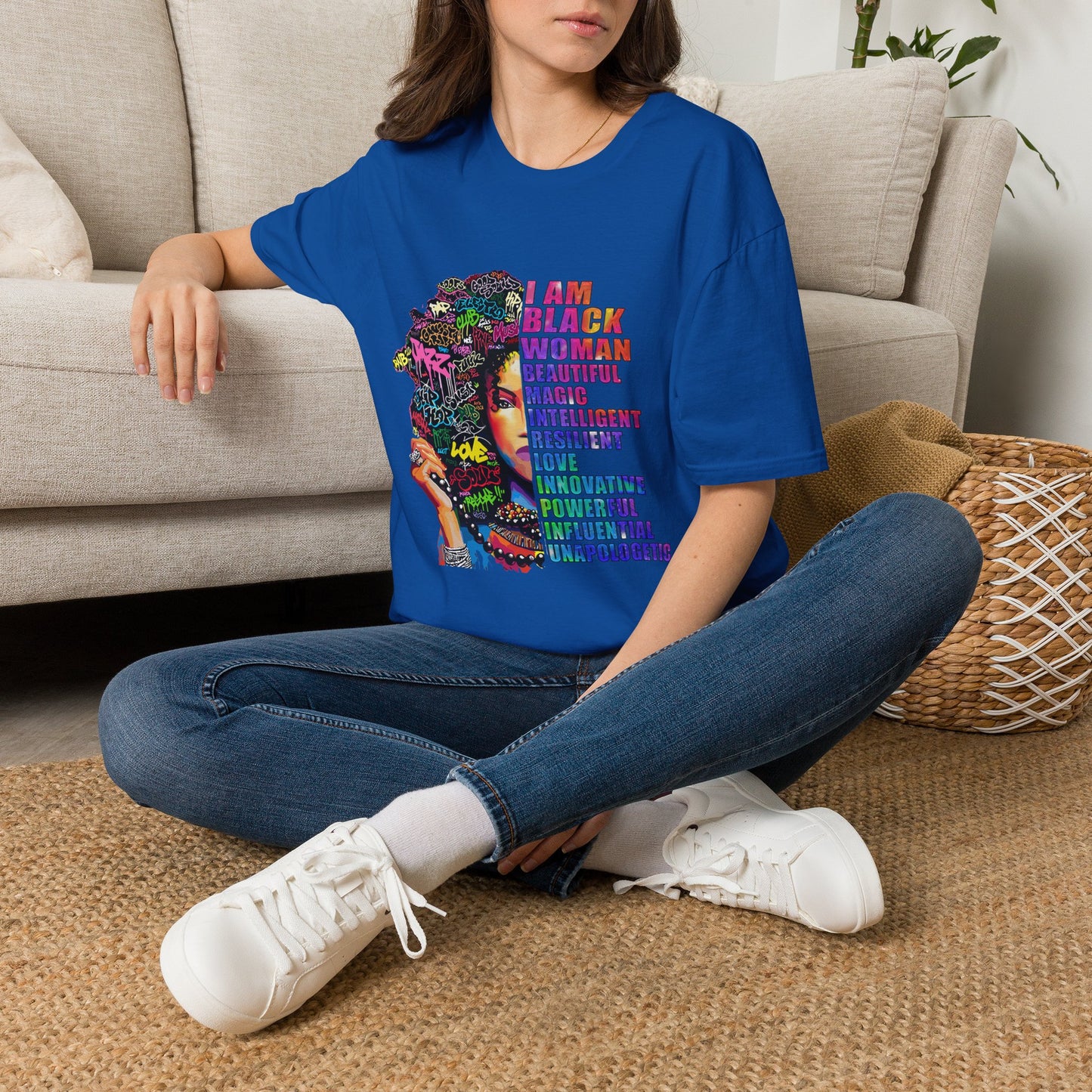 T-Shirt — I Am Black Woman: Beautiful, Magic, Intelligent Empowerment Tee