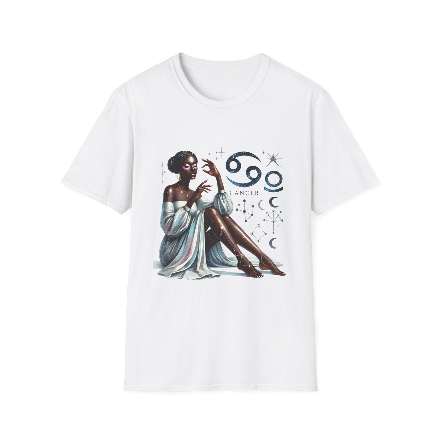 Cancer Zodiac T‑Shirt — Elegant Astrology Tee with Cancer Symbol & Celestial Art