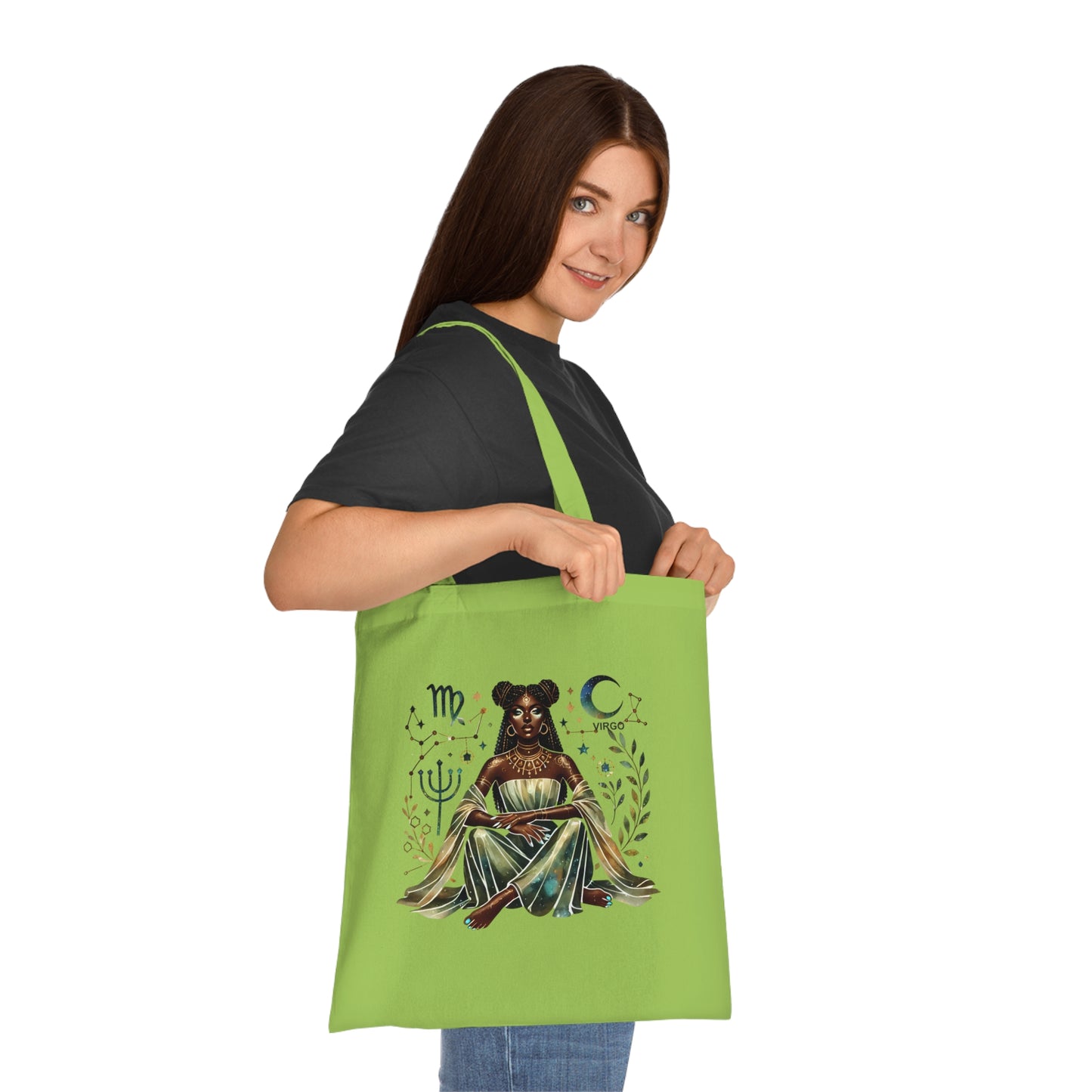 Virgo Zodiac Goddess Cotton Tote — Astrology Bookish Tarot Tote Bag