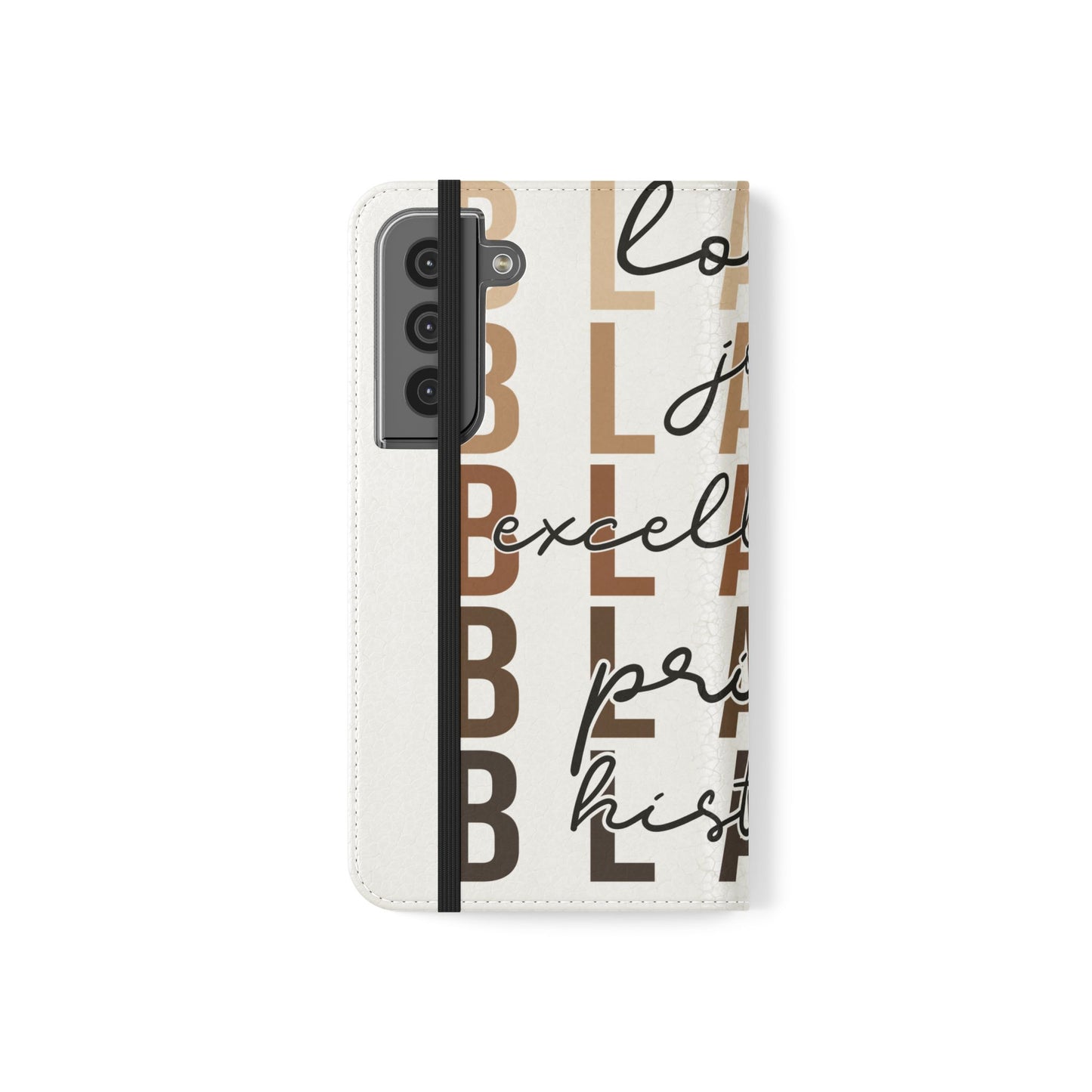 Flip Phone Case — "Black" Typography with Love, Joy, Pride & History