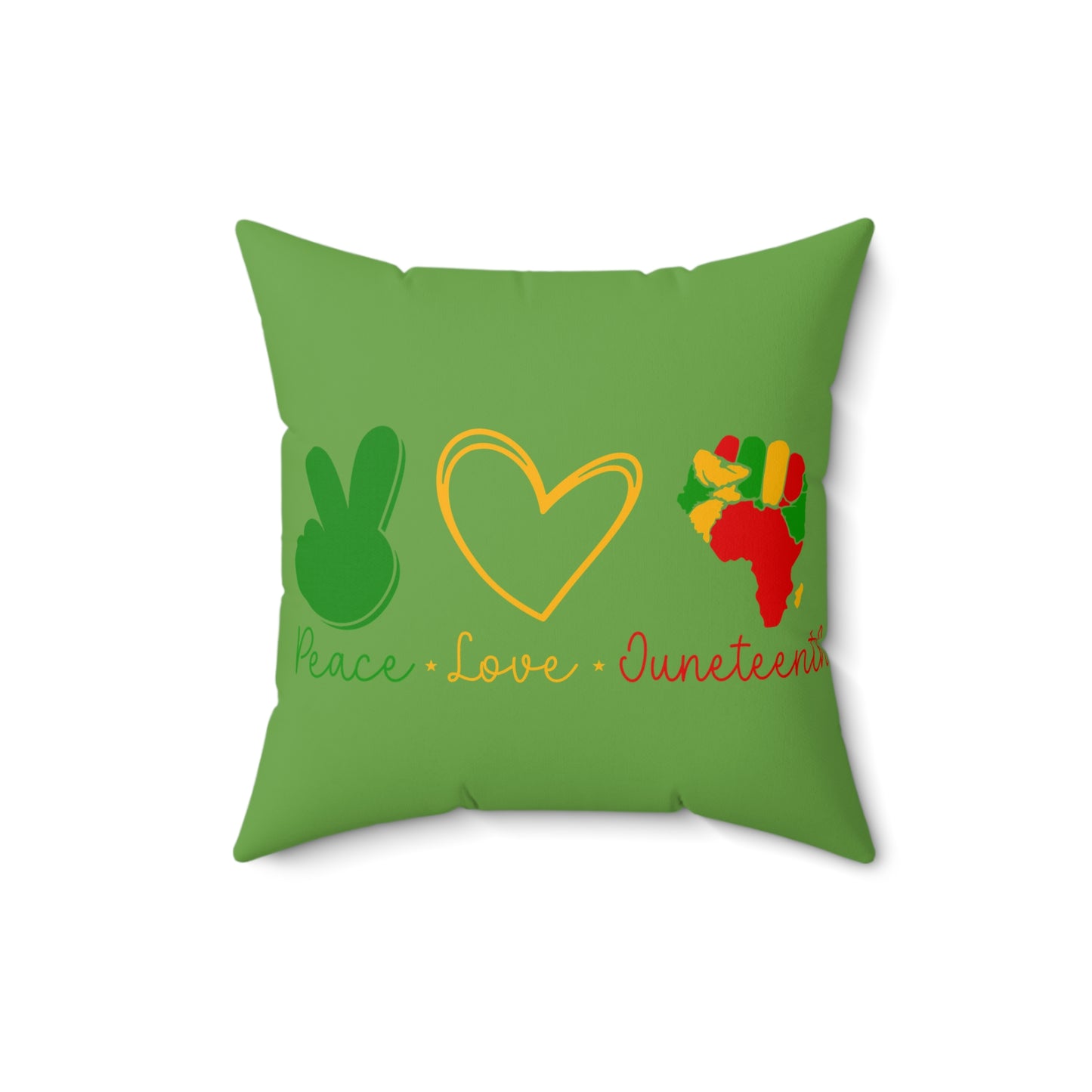 Peace Love Unity Throw Pillow - Green Accent Cushion for Home Decor