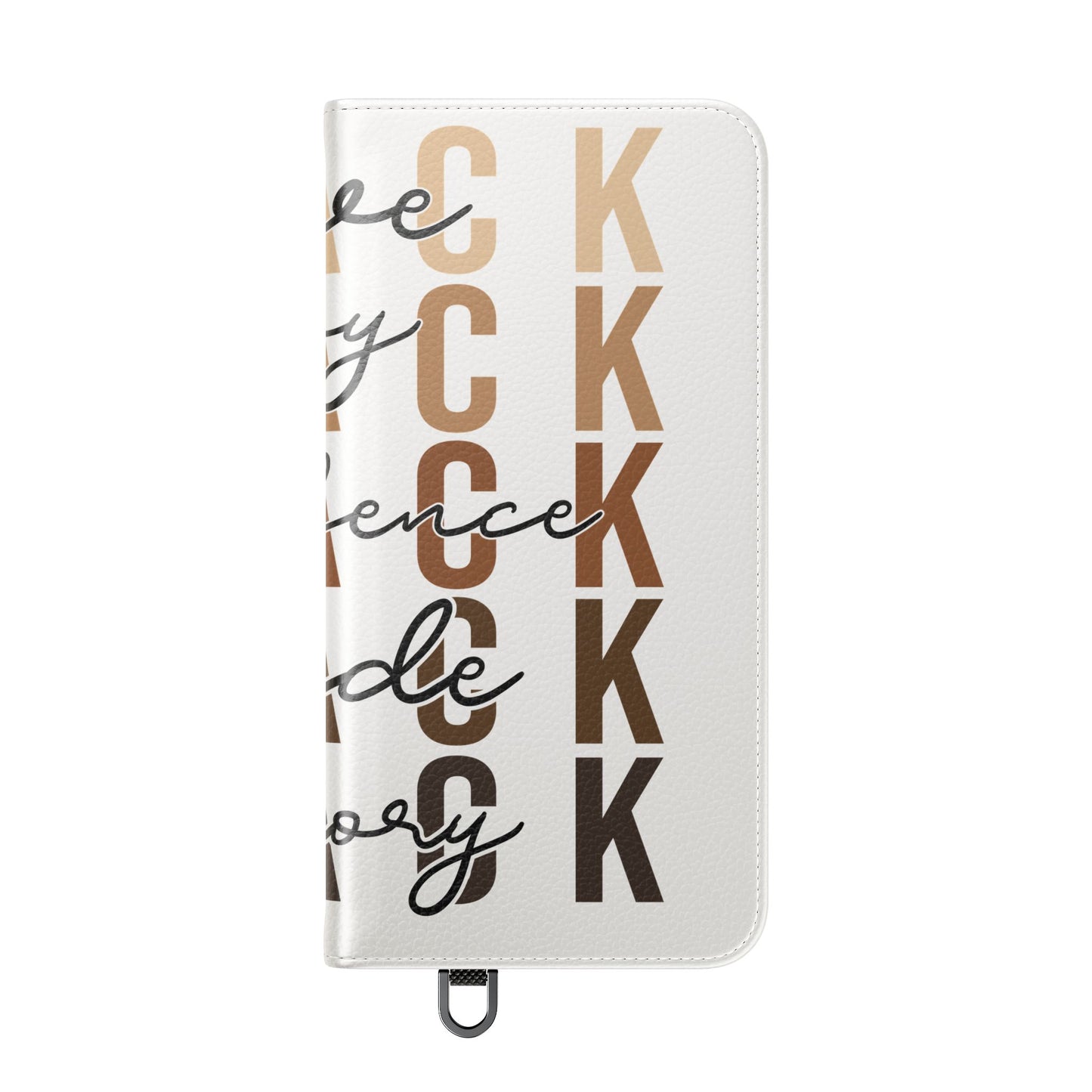 Flip Phone Case — "Black" Typography with Love, Joy, Pride & History