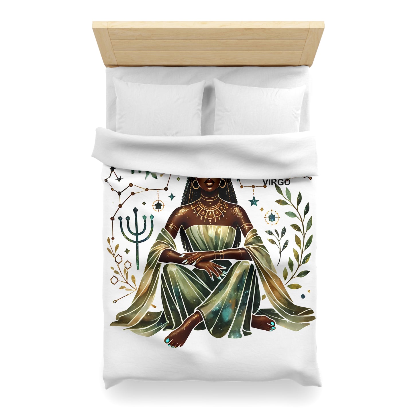 Virgo Goddess Duvet Cover — Zodiac Astrology Microfiber Bedding