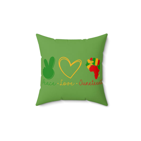 Peace Love Unity Throw Pillow - Green Accent Cushion for Home Decor