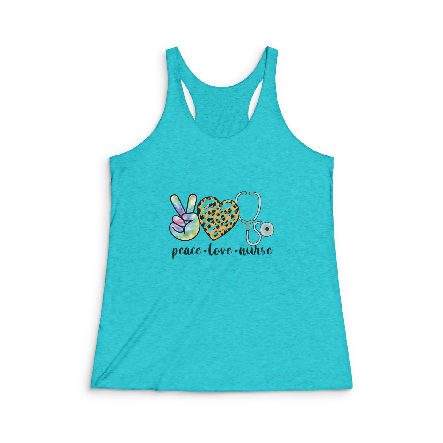 Peace Love Nurse Racerback Tank Top - Cute Graphic Tee for Nurses