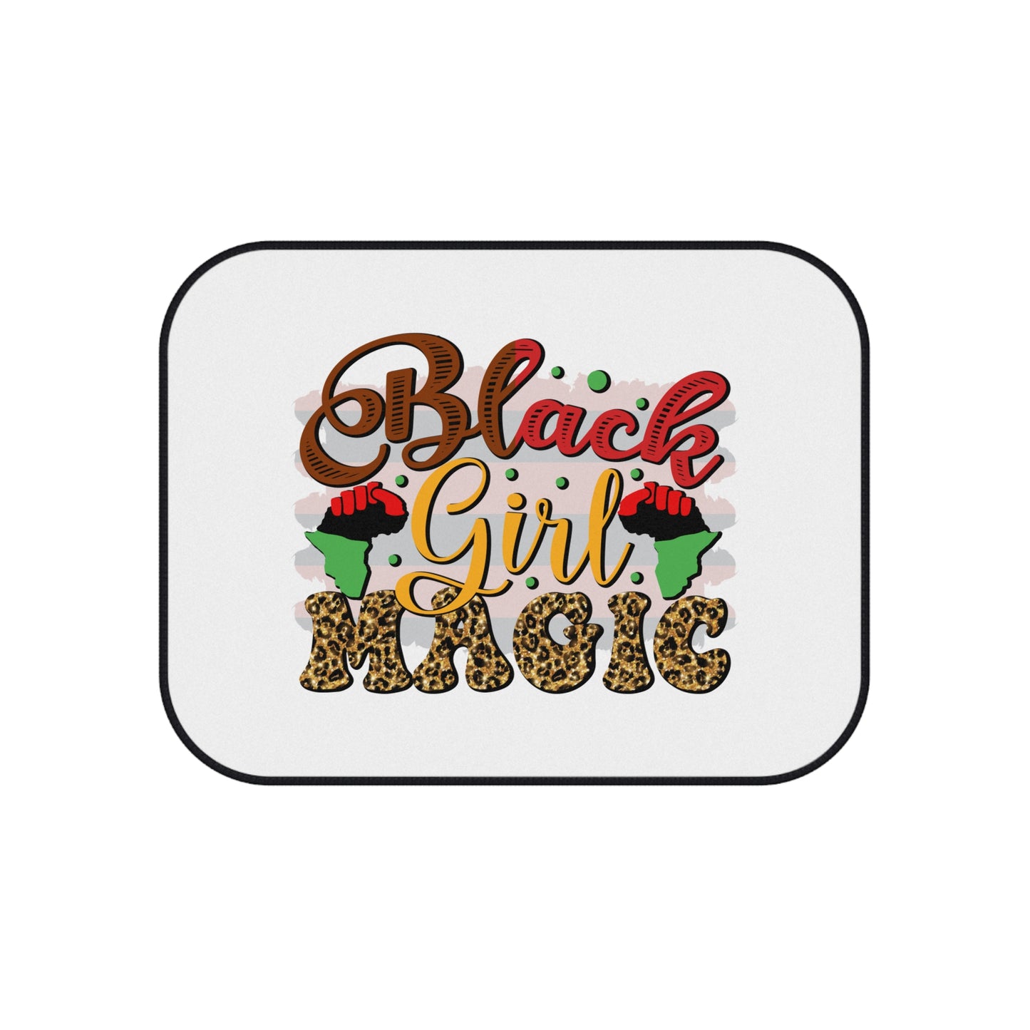 Car Mats — “Black Girl Magic” Printed 4‑Piece Floor Mat Set