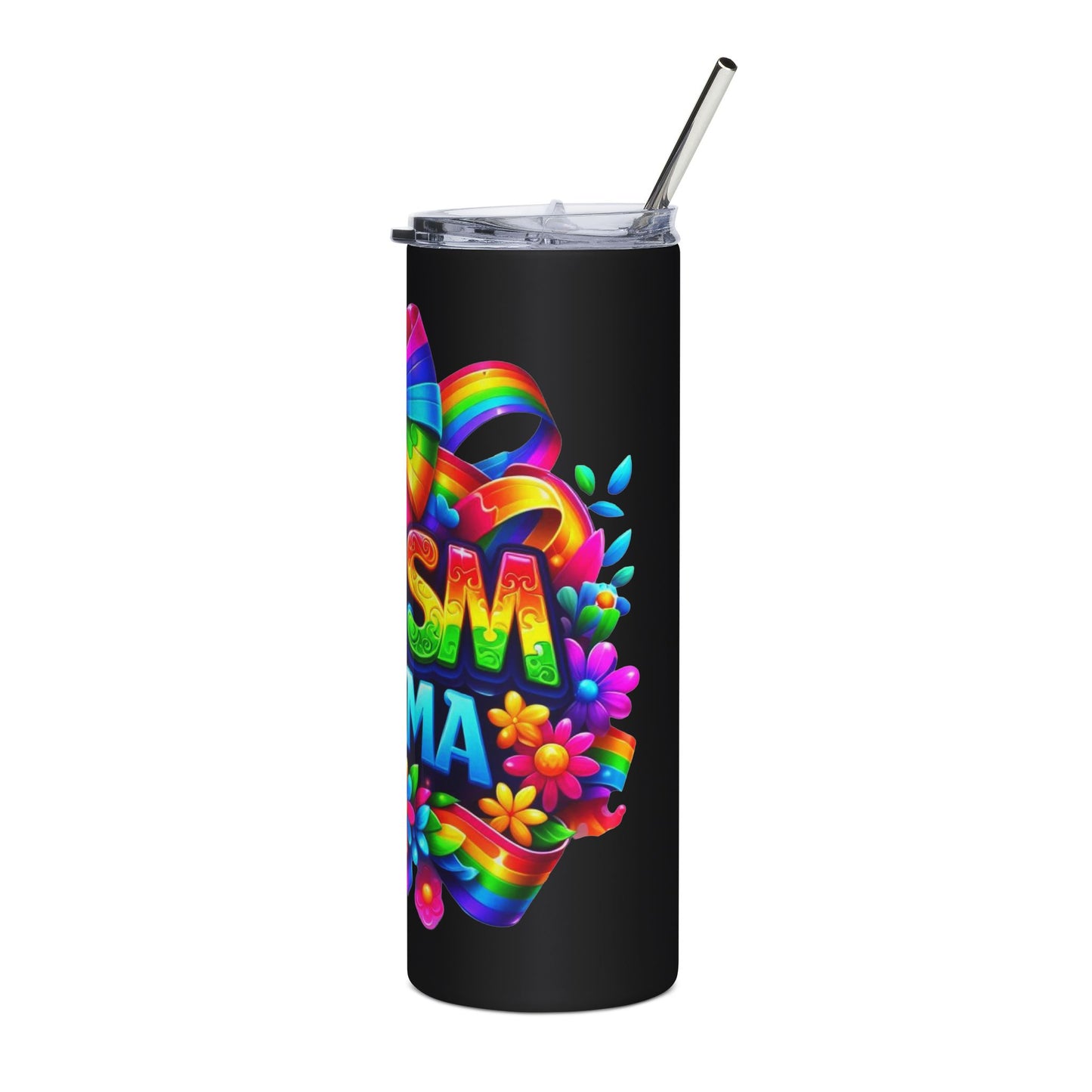 Colorful Autism Mom Stainless Steel Tumbler | 20oz Insulated Mug for Awareness & Celebrations