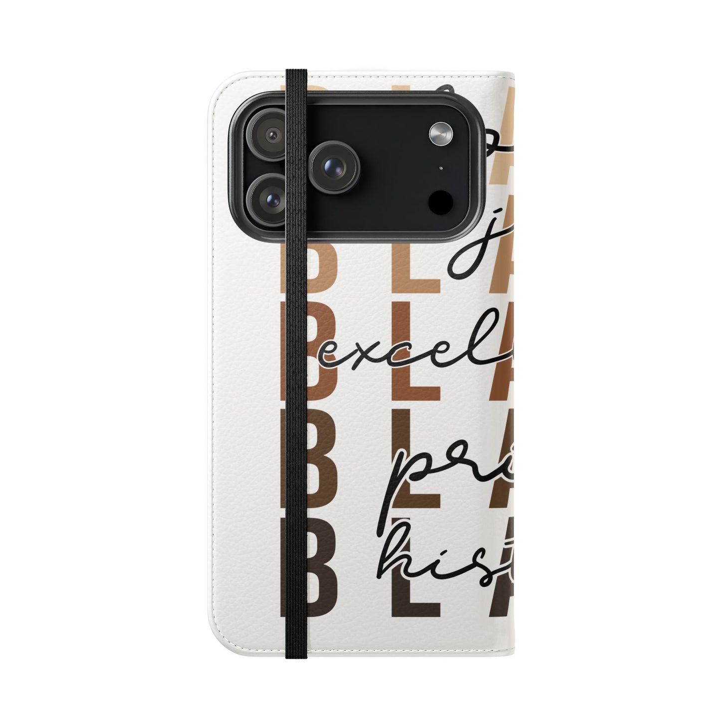 Flip Phone Case — "Black" Typography with Love, Joy, Pride & History