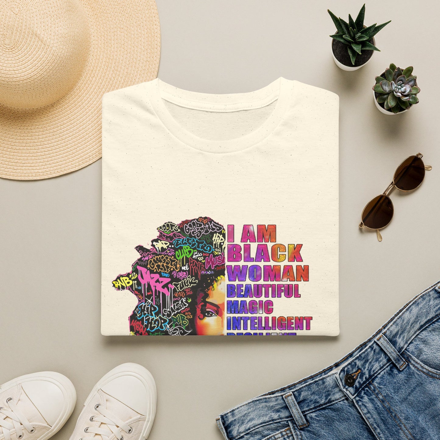 T-Shirt — I Am Black Woman: Beautiful, Magic, Intelligent Empowerment Tee