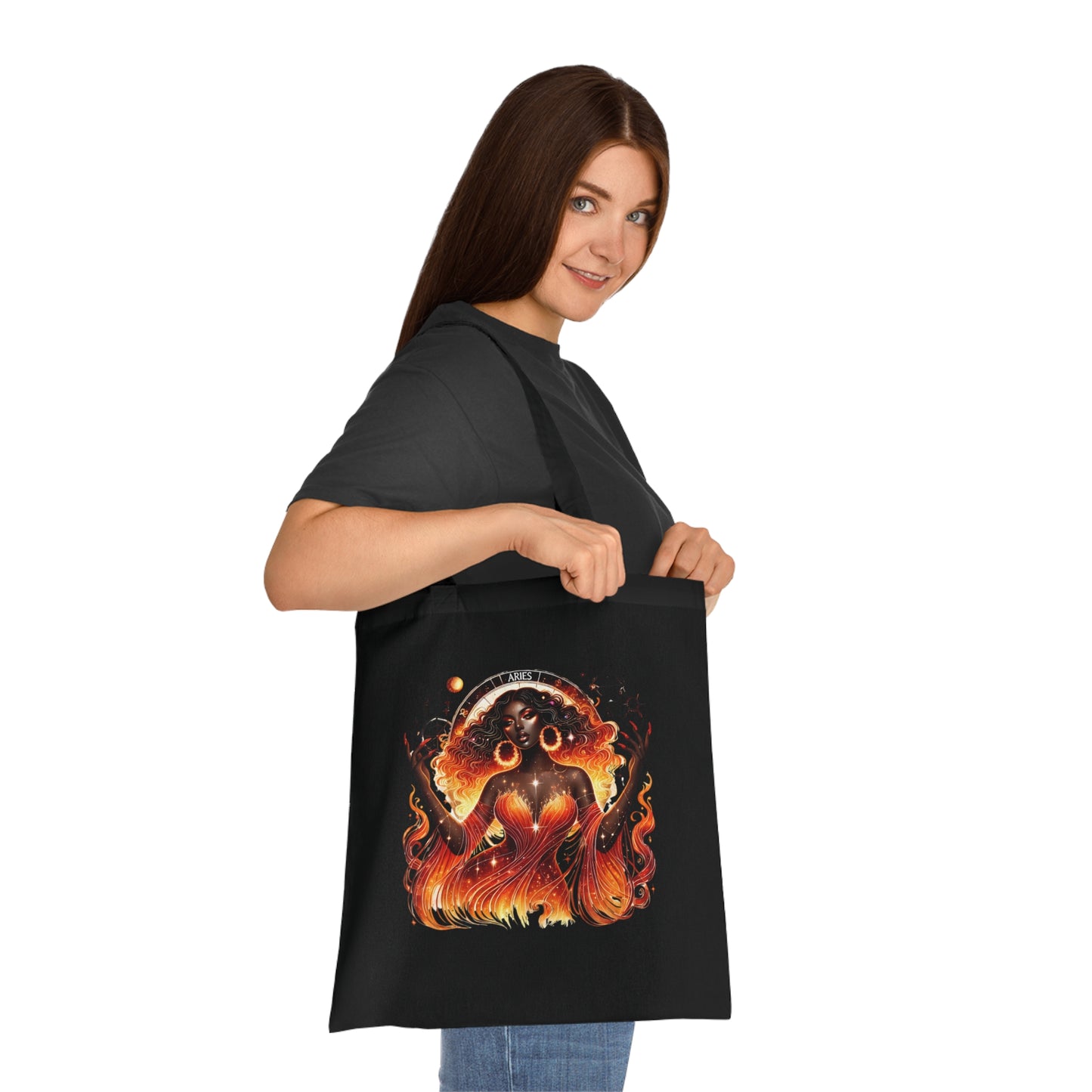 Tote Bag — Fiery Virgo Goddess Zodiac Illustration