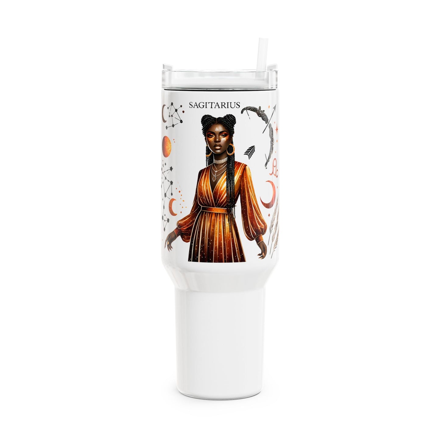 Sagittarius Zodiac 40oz Tumbler with Celestial Art — Astrology Gift for Her