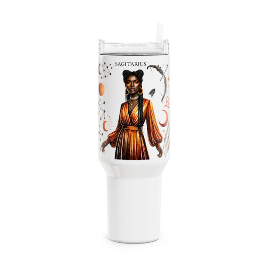 Sagittarius Zodiac 40oz Tumbler with Celestial Art — Astrology Gift for Her