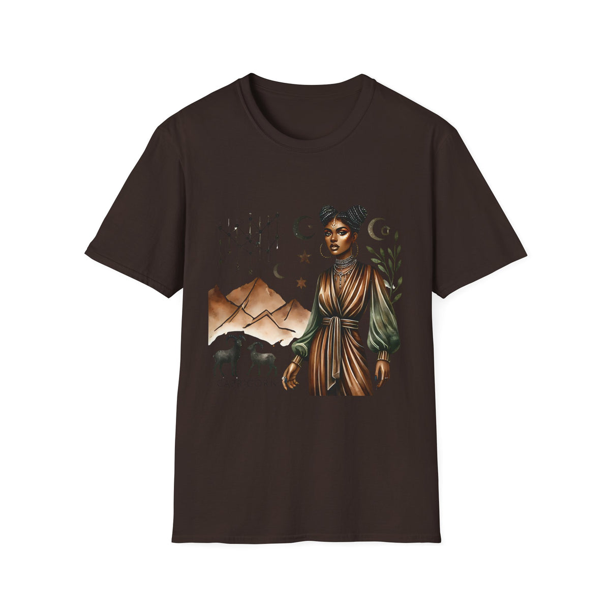 Astro Desert Woman T-Shirt — Celestial Boho Graphic Tee
