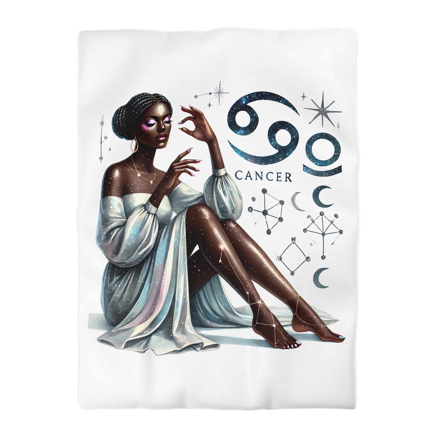 Cancer Zodiac Duvet Cover — Elegant Astrological Bedding with 'Cancer' Artwork