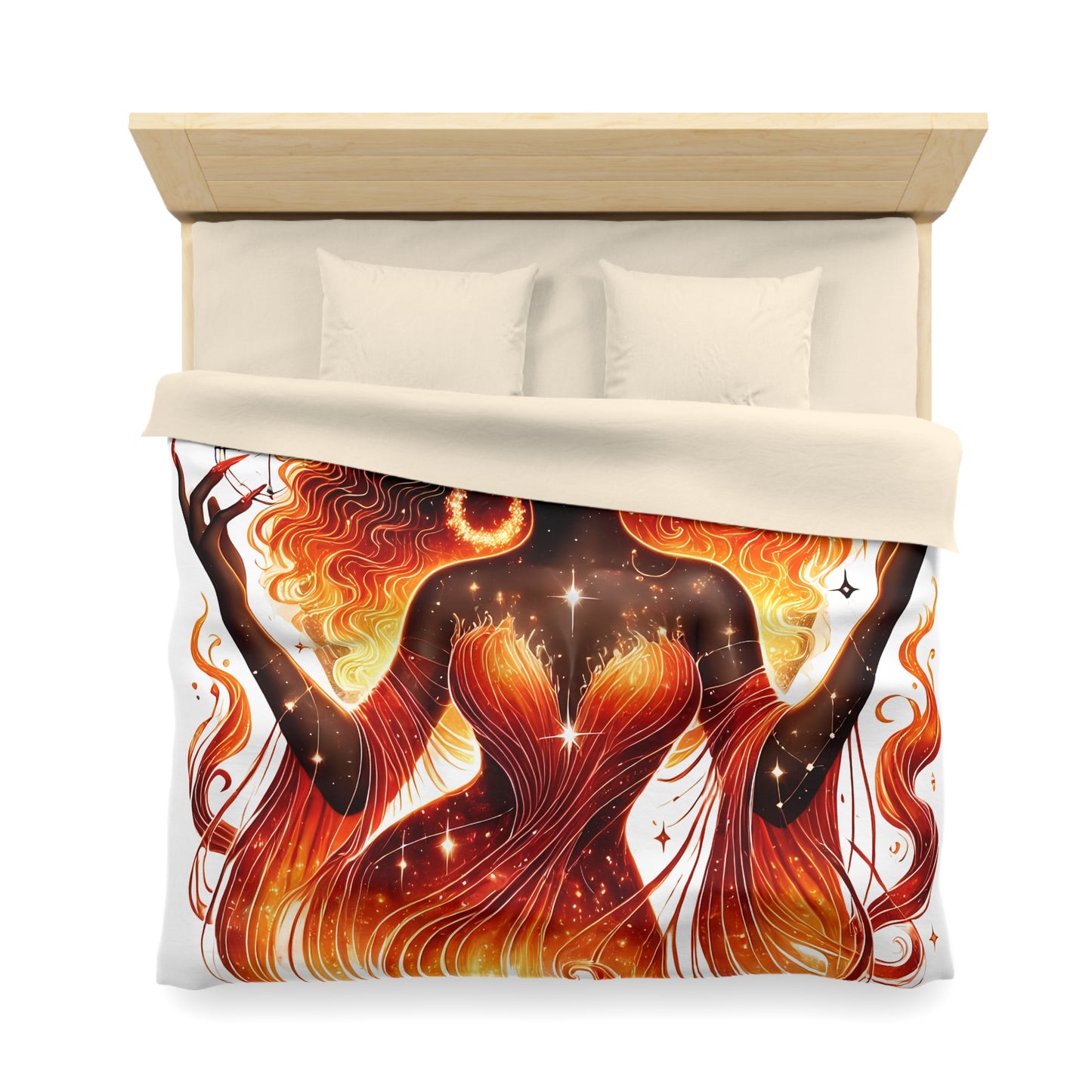 Aries Fire Goddess Duvet Cover — Zodiac Astrology Bedding