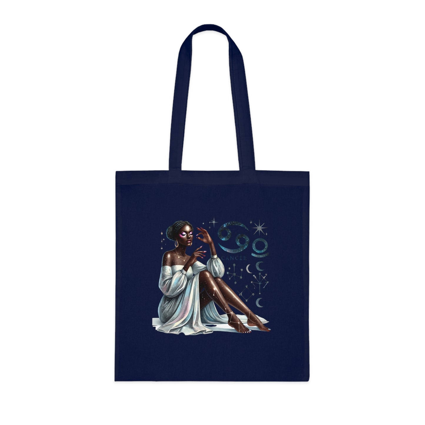 Cancer Zodiac Tote Bag — Elegant Zodiac Sign Artwork Cotton Tote