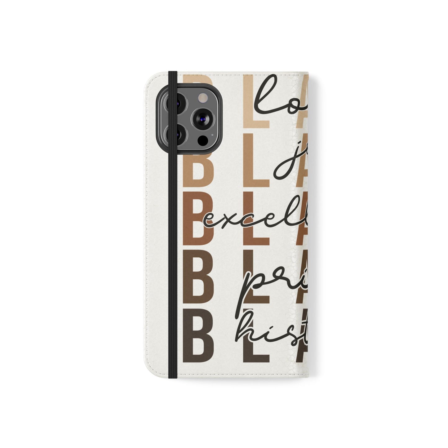 Flip Phone Case — "Black" Typography with Love, Joy, Pride & History