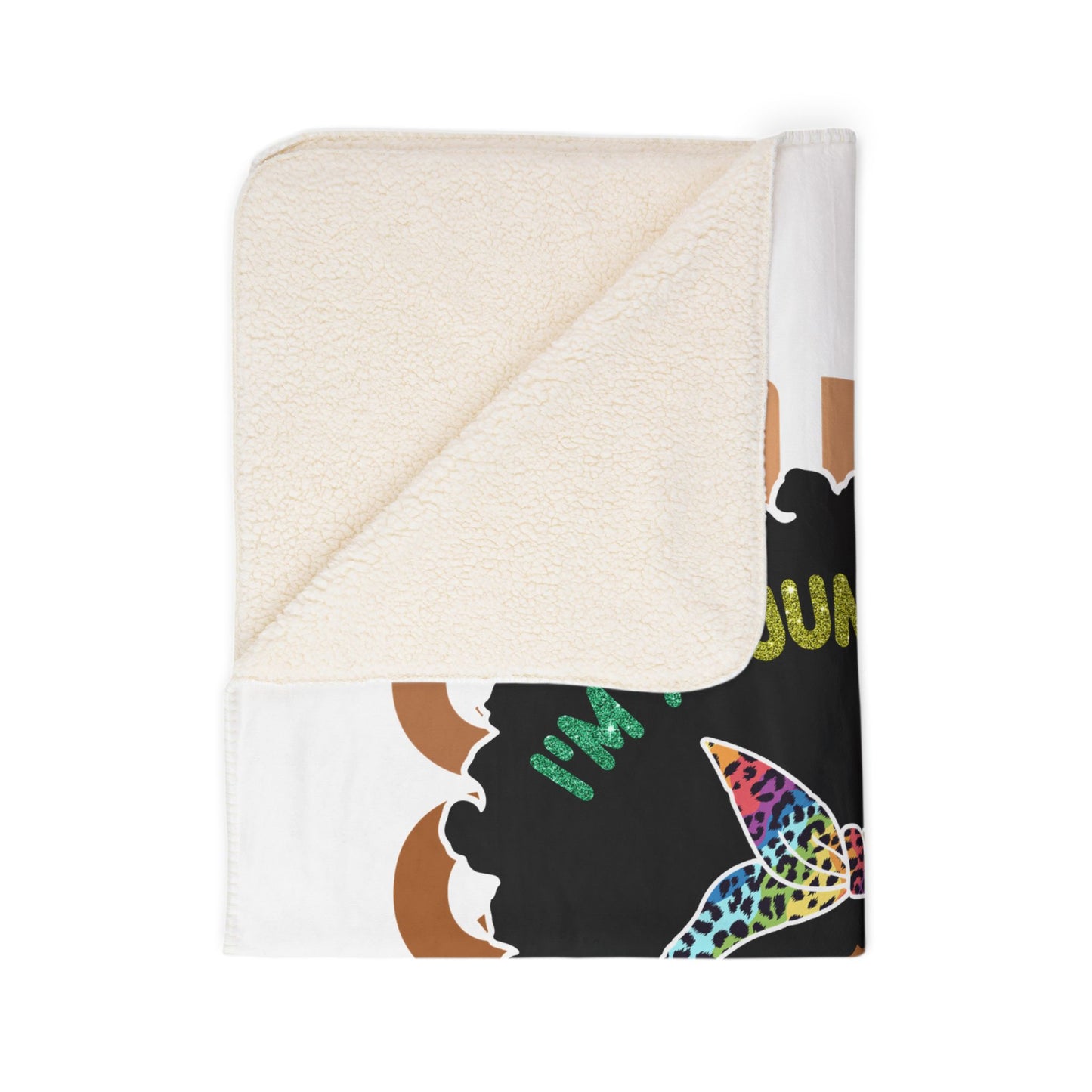 Juneteenth Queen Sherpa Blanket — "I'm a Juneteenth Queen" Fleece Throw