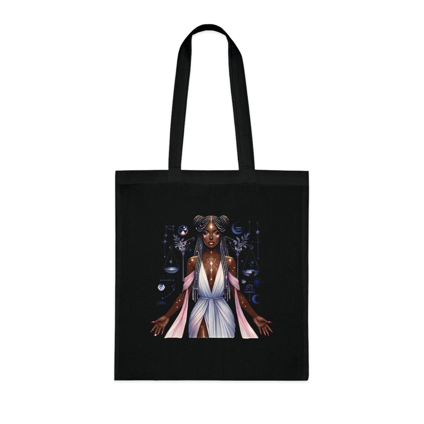Libra Goddess Cotton Tote — Zodiac Libra Astrology Tote Bag